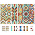 BEUNITONE Cross Stitch Bookmarks Kit 6 Pcs Geometric Pattern DIY Bookmarks Cross Stitch Kits for Beginners Boho Floral Fabric Bookmark Kit Traditional Decorative Counted Knitting Kit 8''x2.4'' - style: Indian Floral Pattern