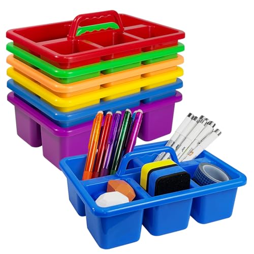 6PC Classroom Caddy, 7.87x5.9x3.35 Inches, 5 Compartment with Handle