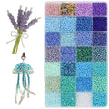 11200pcs Glass Seed Beads for DIY Crafting Bracelet Necklace Embroidery Jewelry Making Supplies (3mm, 400pcs/Color, 28 Colors, Blue Scheme) - color: Blue