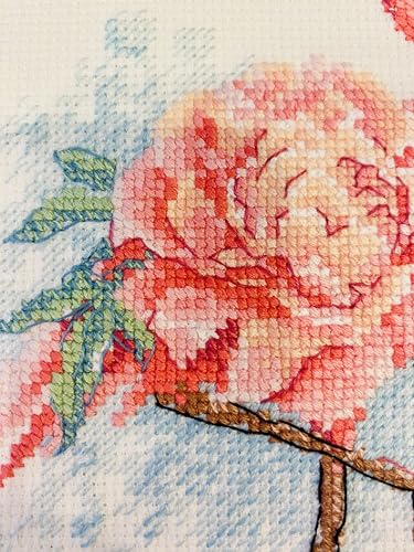 RIOLIS - Blooming Flamingo 2117, Animals Cross Stitch Kits 7" x9½, Cross Stitch Kits for Beginners & Advanced, Crossstitching Kit Adult, Embroidery Counted Stitching Kit - style: Blooming Flamingo 2117