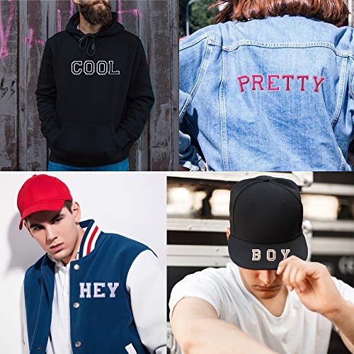 J.CARP 104Pcs Pink Alphabet A to Z Patches, Iron on Sew on Letters for Clothing, Hats, Shoes, Backpacks, Handbags, Jeans, Jackets etc. - color: 104pcs, Pink