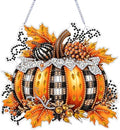 ARPADAMO Pumpkin Diamond Art Kits for Adults, Acrylic Hanging Suncatcher - color: DP05089