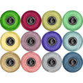Double Mercerized Egyptian Long Staple Cotton Pearl Thread Ball 10 Grams Rainbow Color 12 Colors per Box for Crochet Hardanger Kniting Hand Sewing,Cool Grey-GreenPalette - color: Cool Grey-Green Palette