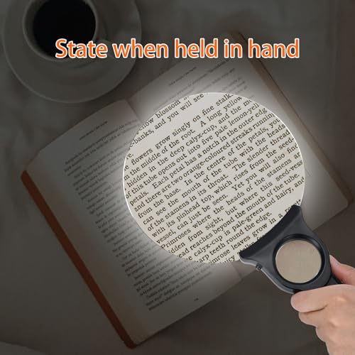5X 10X Hands Free Magnifying Glass with Light for Close Work, Neck Wear Magnifier for Reading Book, Sewing, Knitting, Repairing, Cross Stitch, Crafts, Lighted Loupe for Seniors Low Vision