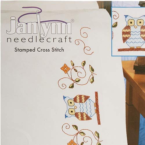 Janlynn 51303 Stamped Cross Stitch Pillowcase Pair 20"X30", Owl