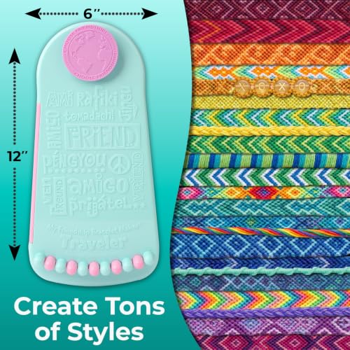 Choose Friendship, My Friendship Bracelet Maker®, an American Original | 20 Pre-Cut Threads - Makes Up to 8 Bracelets | Craft Kit, Kids, Bracelet Making Kit, Jewelry-Making Kit, Gifts for Girls 8-12 - color: Cotton Candy