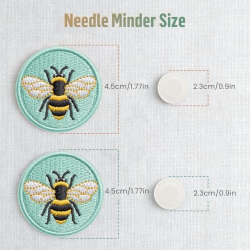 DELLAN 2-Pack Magnetic Needle Minder, Cute Bee Needle Holder - color: Bee&Bee