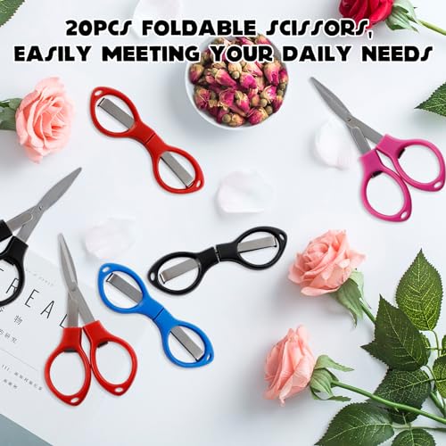 20Pcs Folding Scissors, Mini Stainless Steel Portable Craft Shears
