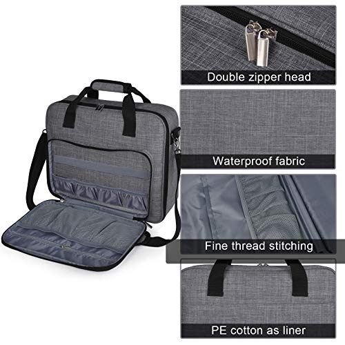 BAGLHER Cross Stitch & Embroidery Organizer Bag - Large Portable Project Storage with 3 Compartments, Travel Friendly Carrying Case for 11.2" Hoops, Threads, Supplies (Gray) - color: gray