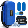 Insulin Cooler Travel Case with Temperature Display - Diabetic Travel Case Refrigerated Medicine Cooler Storage Bag with 2 TSA Approved Ice Pack for Daily and Trip (Blue) - color: Blue - Bag