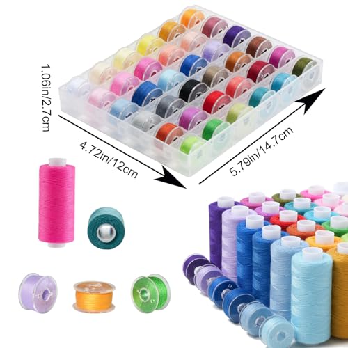 125 PCS Sewing Thread Assortment, 36 Colors 400yd Sewing Thread with Matched 36 Colors Bobbins, Plus 50 PCS Sewing Machine Needles for Home Sewing Machine