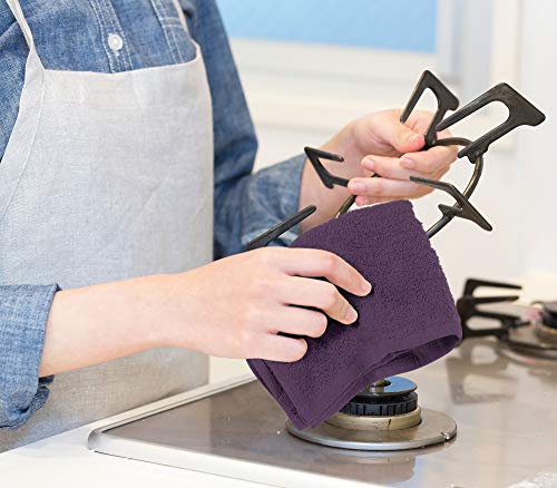 Utopia Towels Kitchen Bar Mops, Pack of 12, 16x19 in, 100% Cotton, Plum - color: Plum, size: 12 Pack