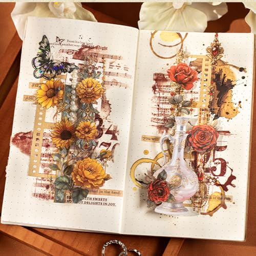 120 Pcs Vintage Floral Stickers for Scrapbooking and Journaling - color: Floral Bead