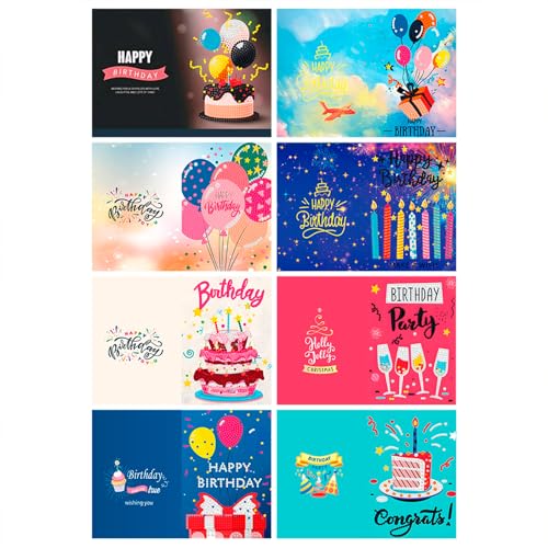 ACSAUMMY Diamond Art Painting Happy Birthday Cards, 8 Packs DIY 5D Diamond Greeting Cards Kits for Adults Diamond Art Birthday Cards with Envelopes Birthday Gifts for Families, Friends, Partners - color: Happy Birthday-8pcs