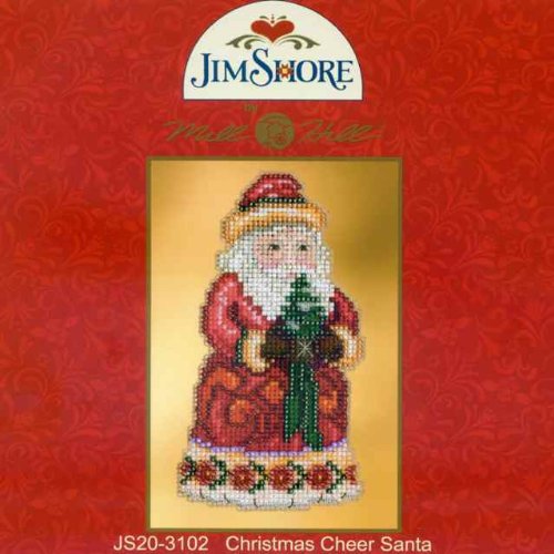 Christmas Cheer Santa Beaded Counted Cross Stitch Kit 2013 Mill Hill Jim Shore JS203102