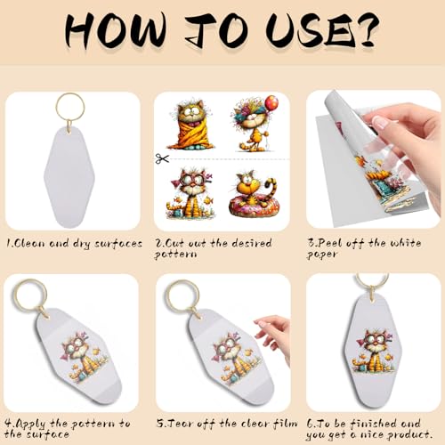 UV DTF Stickers 105 Pcs Whimsical Cat UV DTF Cup Wrap for Glass - style: Whimsical Funny Cat