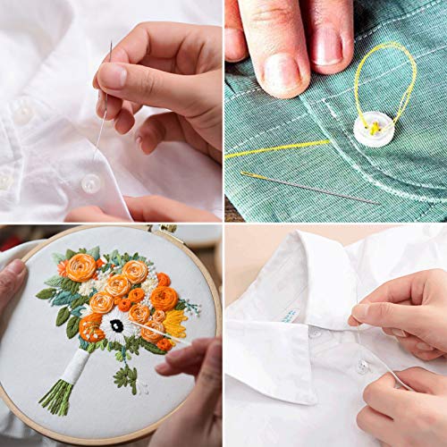 BENBO 2 Pieces Wooden Needle Case Sewing Needle Tubes Toothpick Storage Box Wood Needle Holder for Sewing Embroidery Hand Crafts