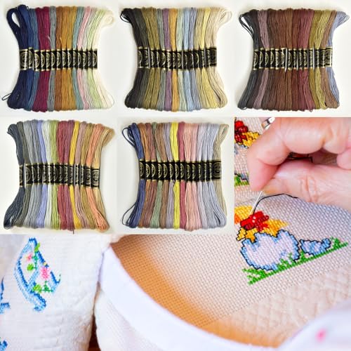 Embroidery Floss Rainbow Color 50 Skeins Per Pack Cross Stitch Threads Friendship Bracelets Floss Crafts Floss