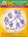14 Floral Motifs Aunt Martha's Iron Embroidery Transfer
