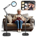 12X Large Magnifying Glass with Light and Floor Stand, 5.2" Floor Lamp - color: Matte Black