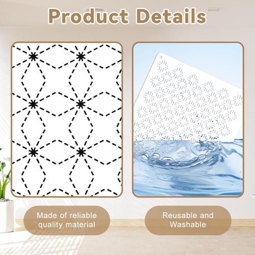 32Pcs Plastic Sashiko Stencil Kit Geometric Sashiko Pattern