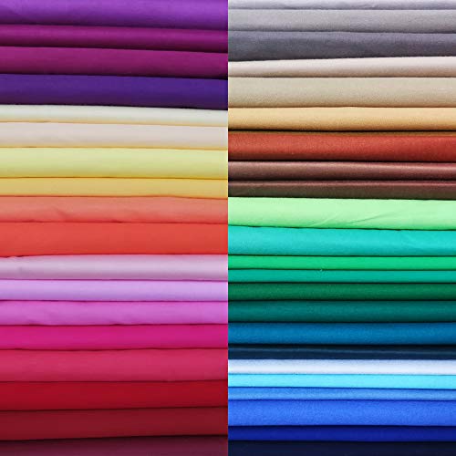 10"x10" 50pcs Cotton Fabric Squares for Sewing Quilting Supplies-Solid - color: Solid, size: 50 PCS 10"x10"