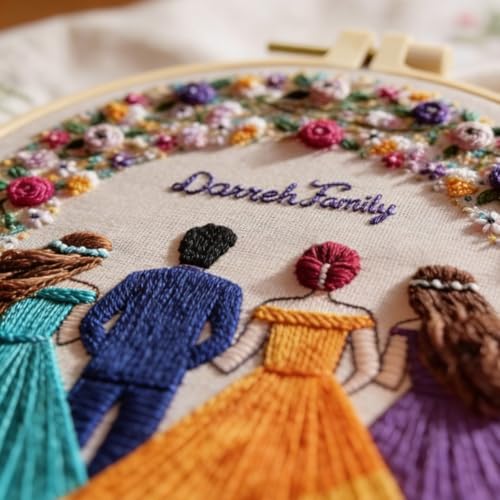 Wedding Photos Embroidery Starter Kit, Valentine's Day Gifts，DIY Needle Punch Kit, Punch Needle Kits for Beginners,Include Pre-Printed Fabric,Tools,Embroidery Hoop,Threads. (Wedding Photo No..1) - color: Wedding Photo No..1