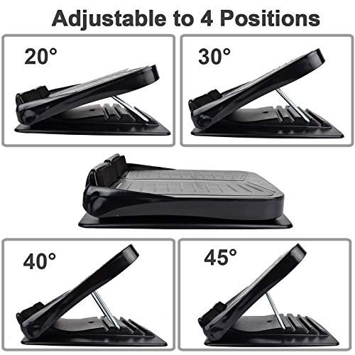 Slant Board, Calf Stretcher Ankle and Foot Incline Board for Stretching Tight Calves or Plantar Fasciitis Adjustable 4 Level (330 lb Capacity), Strength Training Equipment Leg Machines - color: Black