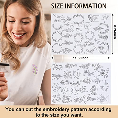 Lewtemi 50 Pcs Blossom Water Soluble Hand Sewing Stabilizers - color: Blossom