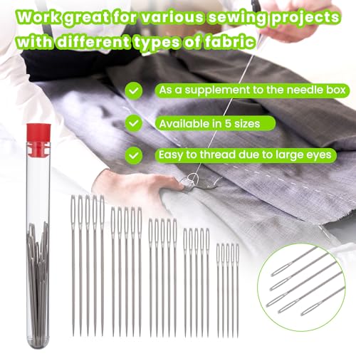 HUISUYTON Protable Magnetic Sewing Needles with Needle Threader Seam Ripper - color: Sewing Needles Set