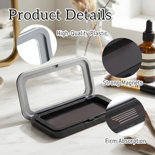 Magnetic Needle Holder Case with Clear Acrylic Lid, Strong Magnetic Sewing Pin Storage Case with Visible Lid Sewing Needle Organizer Box for Sewings Quilting Paper Clips