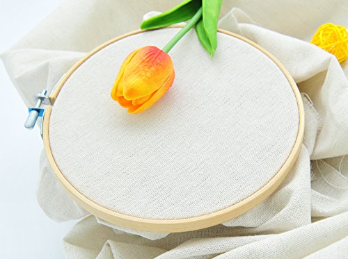 Ivory Linen Needlework Embroidery Fabric Cross Stitching Aida Cloth 62" By 1 Yard Rose Flavor - color: Ivory