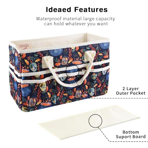 Craft Organizer Tote Bag with Multiple Pockets,Scrapbooking Art Storage - color: Black Magic