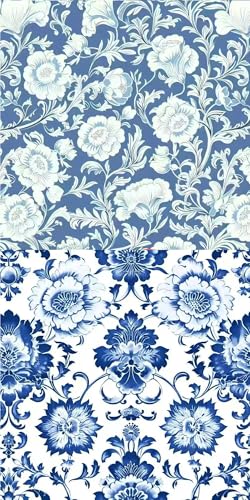 200pcs 4 x 4 inches Cotton Fabric Bundle-Blue Paisley - color: Blue Paisley, size: 4” x 4”