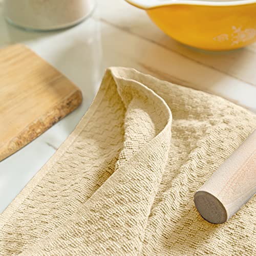COTTON CRAFT Amazing Kitchen Towel - 12 Pack 100% Cotton Waffle Terry Towel - color: Ivory, size: 12 Pack