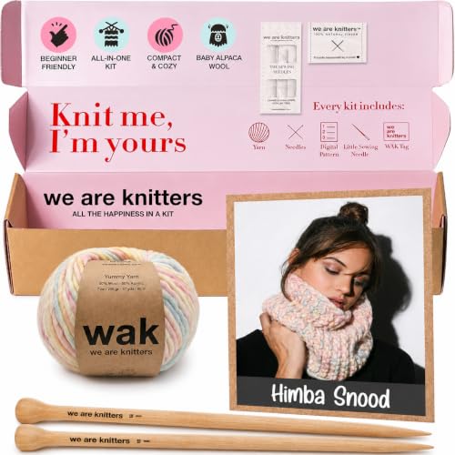 We Are Knitters Himba Snood Kit | Beginner Crochet Gift Kit | Easy Flat Knit Snood for Winter | Relaxing DIY Handmade Gift Set - color: Yarnicorn