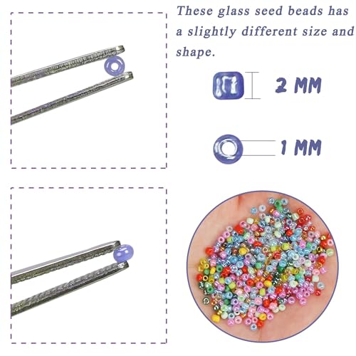 GREENTIME 22800pcs Glass Seed Beads for Bracelets Making Kit, Small Craft Beads 11/0 Waist Beads for DIY Bracelet Necklaces Craft Making Supplies (24 Colors)