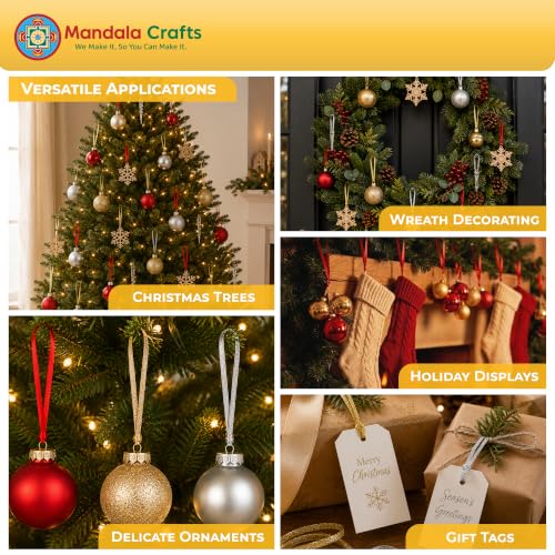 Mandala Crafts Purple Christmas Ribbon Ornament Hangers Loops, 100 PCs - color: Purple