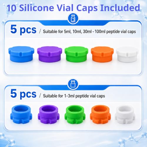 Peptide Case for Fridge, Insulin Vial Case for Diabetics - color: Black-10×(1-10ml)+10 Caps