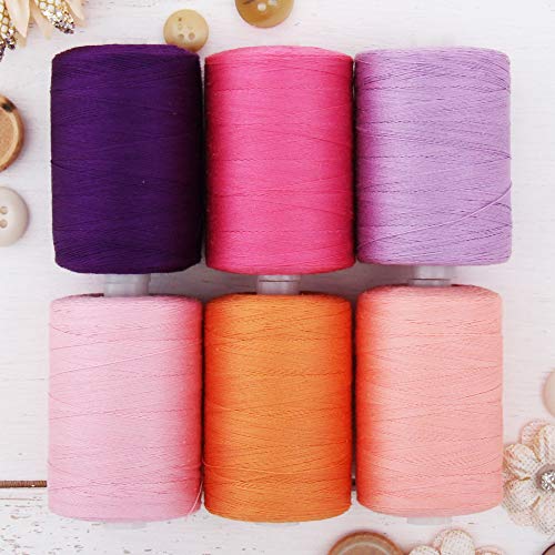 ThreadArt Cotton Quilting Thread Set, 1000M 50/3, 6 Pastel Tones - color: 6 PASTEL TONES