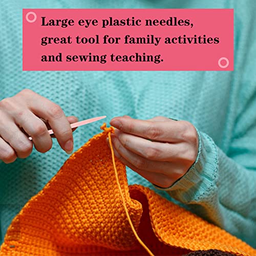 Lunarm Plastic Needles 50pcs Yarn Needles Plastic Large Eye 5.91inch/15cm - size: 5.91 inches