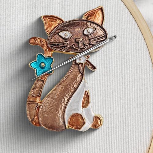 Needle Minder Magnet, Magnetic Needle Minder, Needle Minders Magnetic Cross Stitch Accessories, Magnetic Needle Holder, Life Tree, Butterfly, Cats, Owl, Heart (CAT) - size: CAT