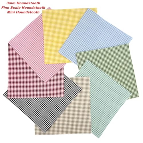 10x10 Inch Houndstooth Cotton Fabric Squares - 42 Pcs 10 Inch Pre-Cut Pattern Bundle for Premium Quilting and DIY Crafts - color: Gingham, size: 10 inch x 10 inch