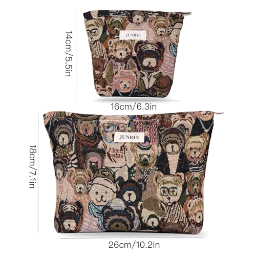Bear Makeup Bag Small Cute Cosmetic Bags for Women Travel Toiletry Bag - color: Bear Brown