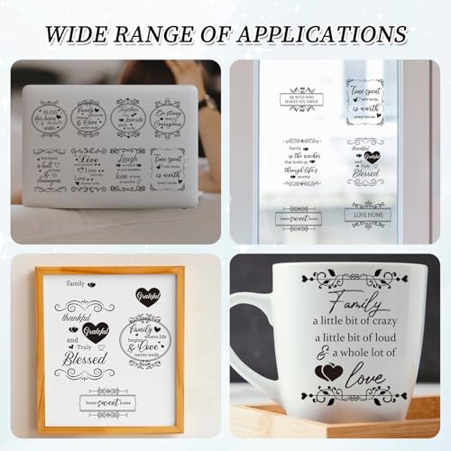 Wxiben 15 Pcs Inspirational Quote Rub on Transfers for Crafts and Furniture - style: Vintage Words