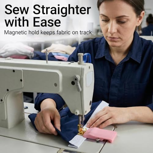 Magnetic Sewing Machine Sleeve Tool Seam Guide with Seam Ripper Ruler Scale - color: blue