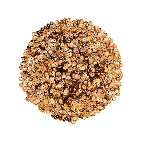 Mandala Crafts 6mm Cup Round Bronze Sequins for Sewing Embroidery - color: Bronze, size: 6mm Cup Sequins
