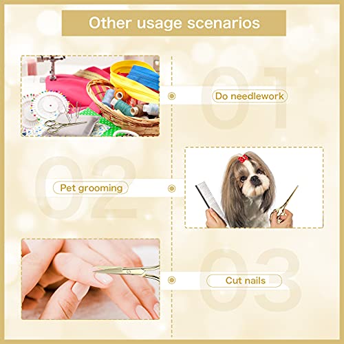 Mudder 3 Pack Small Eyebrow Nose Scissor Stainless Steel Scissor, Gold - color: Gold