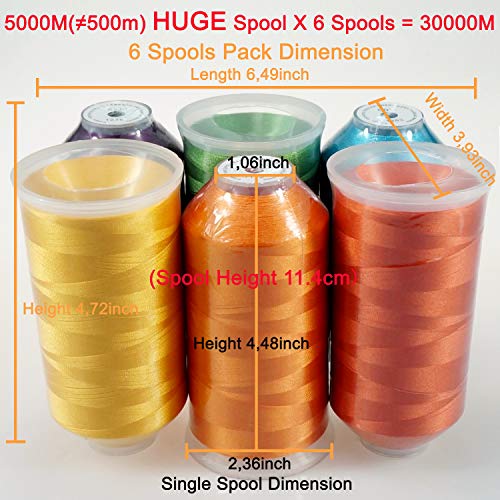New brothread Huge Spools Embroidery Machine Thread -6xFruit&Garden Colors - color: 6xFRUIT&GARDEN