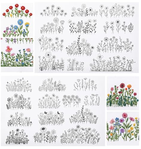 25 Pcs Embroidery Transfer Patterns, Embroidery Patterns